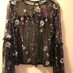 And Away Mesh Blouse